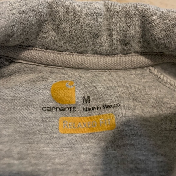 Carhartt Men's Gray Relaxed Fit 1/4 Zip Pullover Sweatshirt Size Medium - Picture 5 of 7